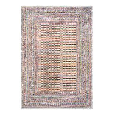 Modern and Contemporary Wool & Sari Silk Hand Knotted Rug Beige Beige 9.10X14.0 -O062309