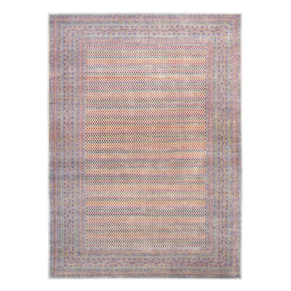 Modern and Contemporary Wool & Sari Silk Hand Knotted Rug Beige Beige 11.7X18.0 -O062312