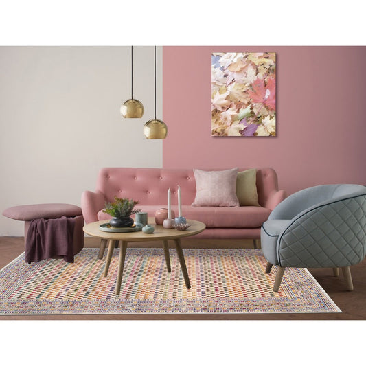 Modern and Contemporary Wool & Sari Silk Hand Knotted Rug Beige Black 5.10X9.0 -O062317