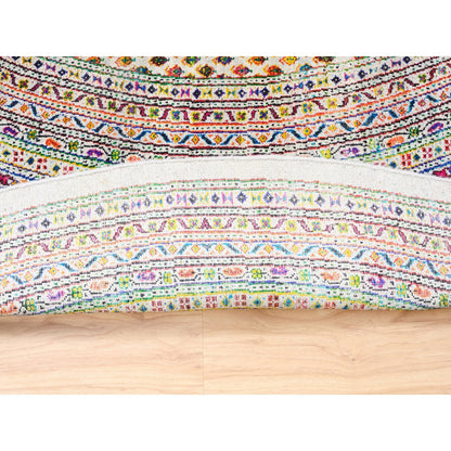 Modern and Contemporary Wool & Silk Hand Knotted Rug Beige Beige 12.0X12.0 -O062321