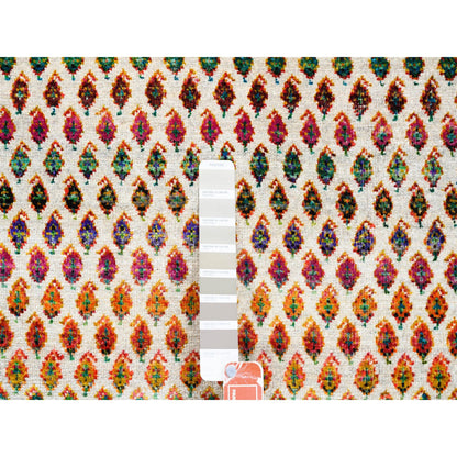 Modern and Contemporary Wool & Sari Silk Hand Knotted Rug Beige Beige 6.0X6.0 -O062329