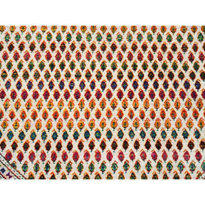 Modern and Contemporary Wool & Sari Silk Hand Knotted Rug Beige Beige 6.0X6.0 -O062329