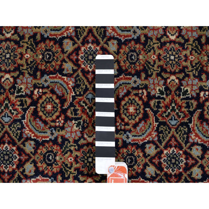 Fine Oriental Wool & Silk Hand Knotted Rug Black Red 5.1X7.1 -O062342