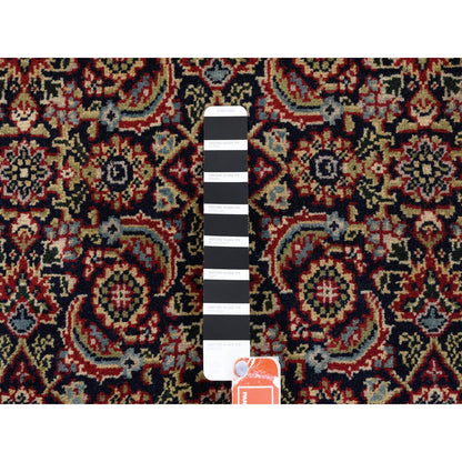 Fine Oriental Wool & Silk Hand Knotted Rug Black Red 4.0X6.3 -O062344
