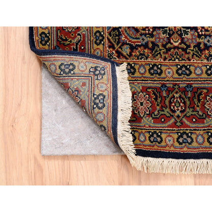 Fine Oriental Wool & Silk Hand Knotted Rug Black Red 4.0X6.0 -O062346
