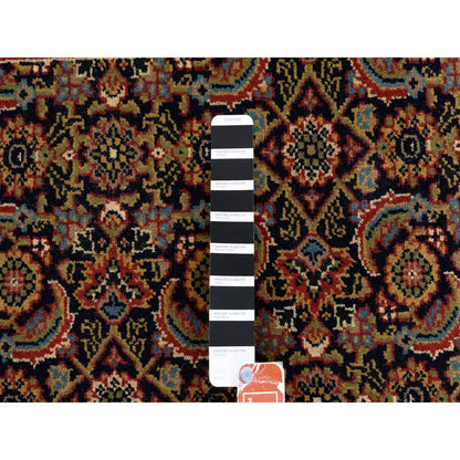 Fine Oriental Wool & Silk Hand Knotted Rug Black Red 4.0X6.0 -O062346