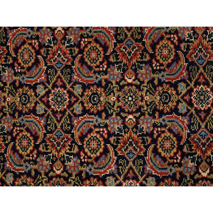 Fine Oriental Wool & Silk Hand Knotted Rug Black Red 4.0X6.0 -O062346