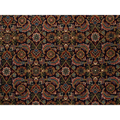 Fine Oriental Wool & Silk Hand Knotted Rug Black Red 5.9X5.9 -O062349