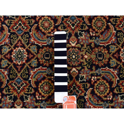 Fine Oriental Wool & Silk Hand Knotted Rug Black Red 5.9X5.10 -O062351