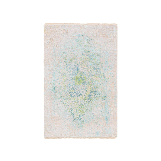 Wool and Silk Wool & Pure Silk Hand Knotted Rug Ivory No Border 3.1X5.0 -O062362