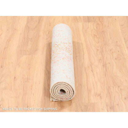 Modern and Contemporary Wool & Silk Hand Knotted Rug Ivory 3.0X5.0  -O062371