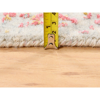 Modern and Contemporary Wool & Silk Hand Knotted Rug Ivory 3.0X5.0  -O062371