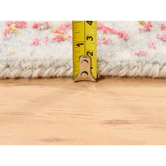 Modern and Contemporary Wool & Silk Hand Knotted Rug Ivory 3.0X5.0  -O062371