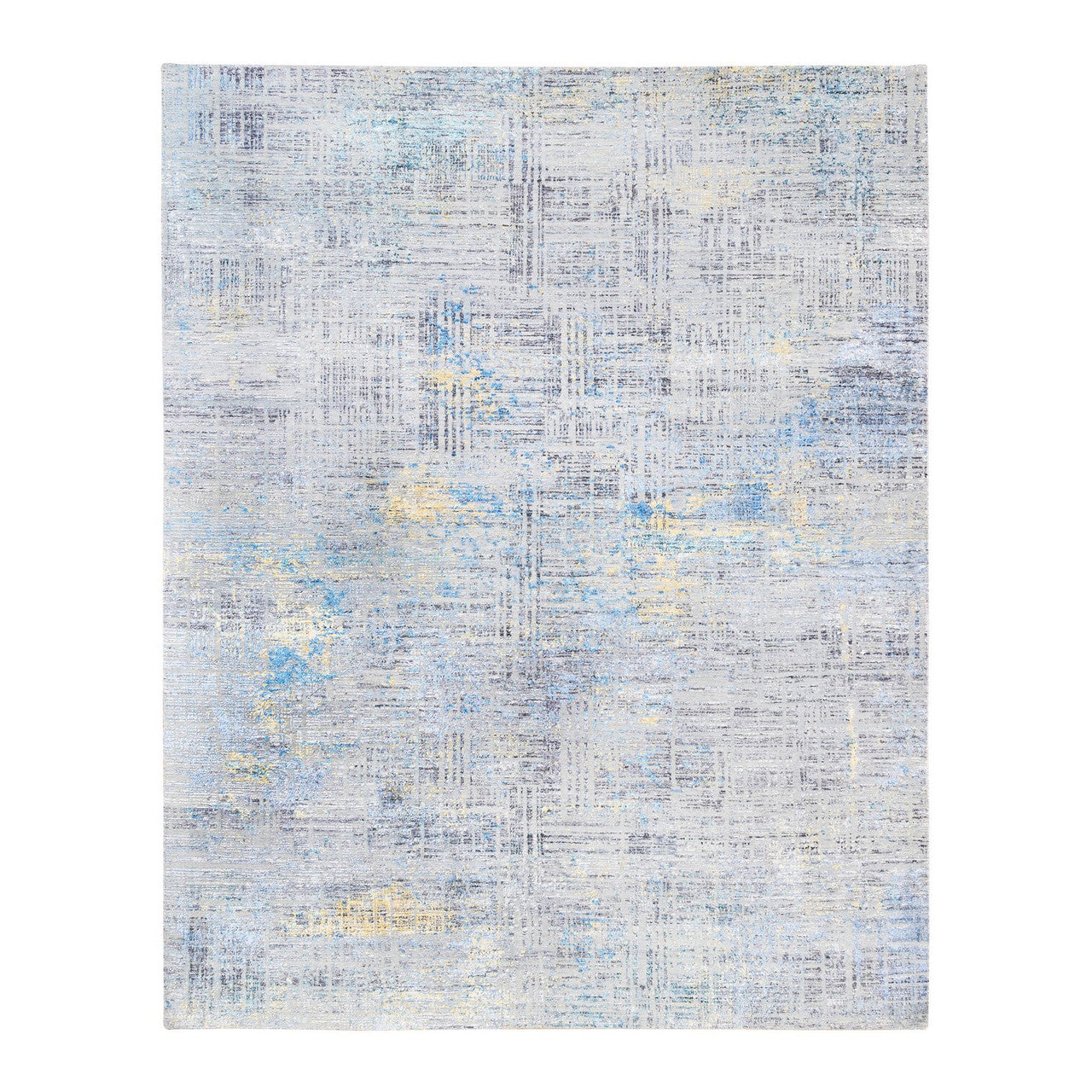 Gray 8'1" x 10'0" Modern and Contemporary Hand knotted Wool/Silk Rug - Sku: O062405