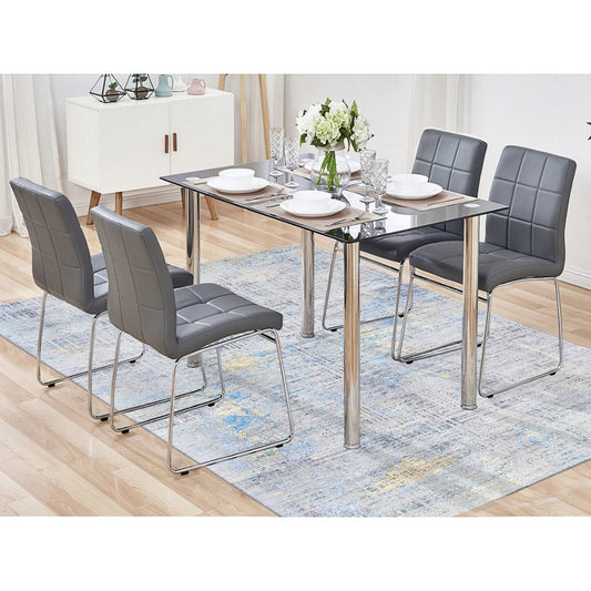 Modern and Contemporary Wool & Silk Hand Knotted Rug Grey No Border 8.1X10.0 -O062405