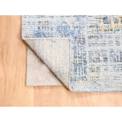 Modern and Contemporary Wool & Silk Hand Knotted Rug Grey No Border 8.1X10.0 -O062405