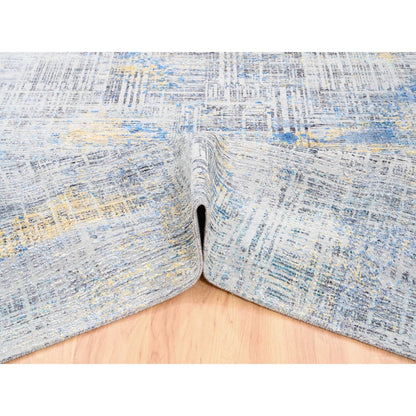 Modern and Contemporary Wool & Silk Hand Knotted Rug Grey No Border 8.1X10.0 -O062405