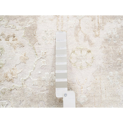 Modern and Contemporary Wool & Silk Hand Knotted Rug Beige No Border 3.0X5.0 -O062431