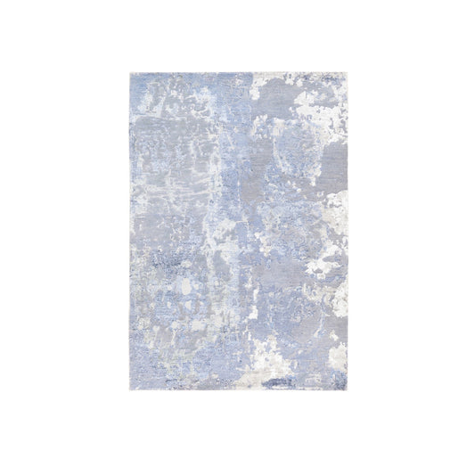 Modern and Contemporary Wool & Silk Hand Knotted Rug Grey No Border 3.1X5.1 -O062435