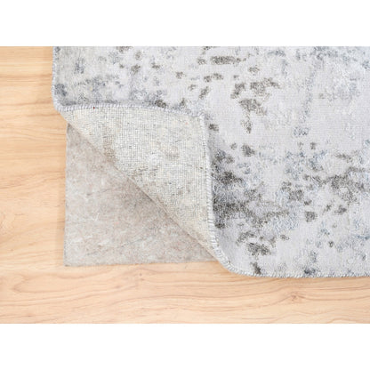 Modern and Contemporary Wool & Silk Hand Knotted Rug Grey No Border 2.9X10.0 -O062438