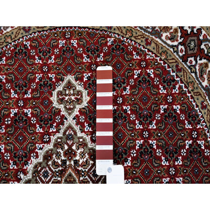 Fine Oriental Wool Hand Knotted Rug Red Ivory 4.0X4.0 -O062441