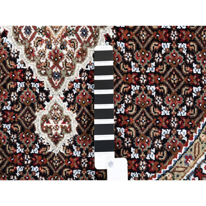Fine Oriental Wool Hand Knotted Rug Black Ivory 4.2X4.2 -O062446