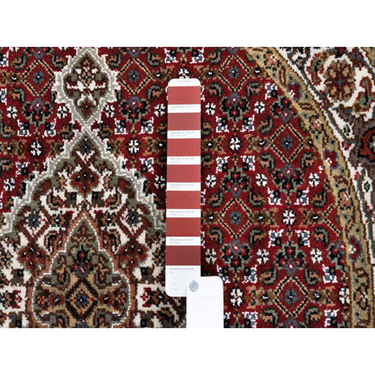 Fine Oriental Wool Hand Knotted Rug Red Ivory 3.4X3.4 -O062455