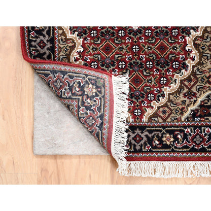 Fine Oriental Wool Hand Knotted Rug Red Black 2.0X6.1 -O062462