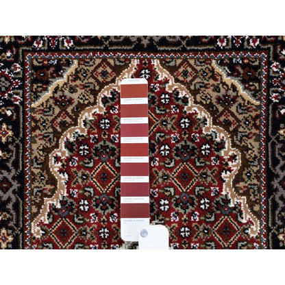 Fine Oriental Wool Hand Knotted Rug Red Black 2.0X6.1 -O062462