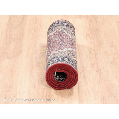 Fine Oriental Wool Hand Knotted Rug Red Black 2.0X6.1 -O062462