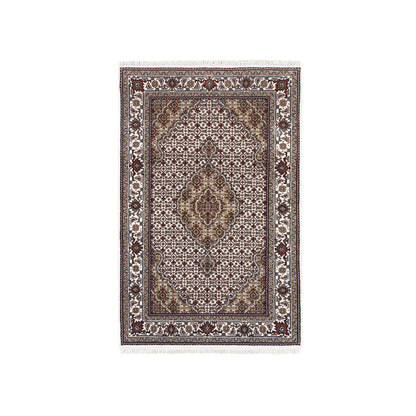 Fine Oriental Wool Hand Knotted Rug Ivory Ivory 3.8X6.0 -O062489