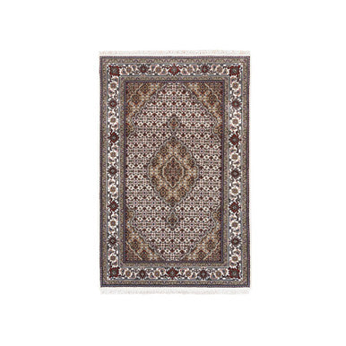 Fine Oriental Wool Hand Knotted Rug Ivory Ivory 3.8X6.0 -O062489