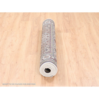 Fine Oriental Wool Hand Knotted Rug Ivory Ivory 4.0X6.0 -O062490