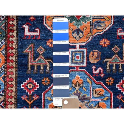 Kazak Wool Hand Knotted Rug Blue 2.8x9.5 -O0624