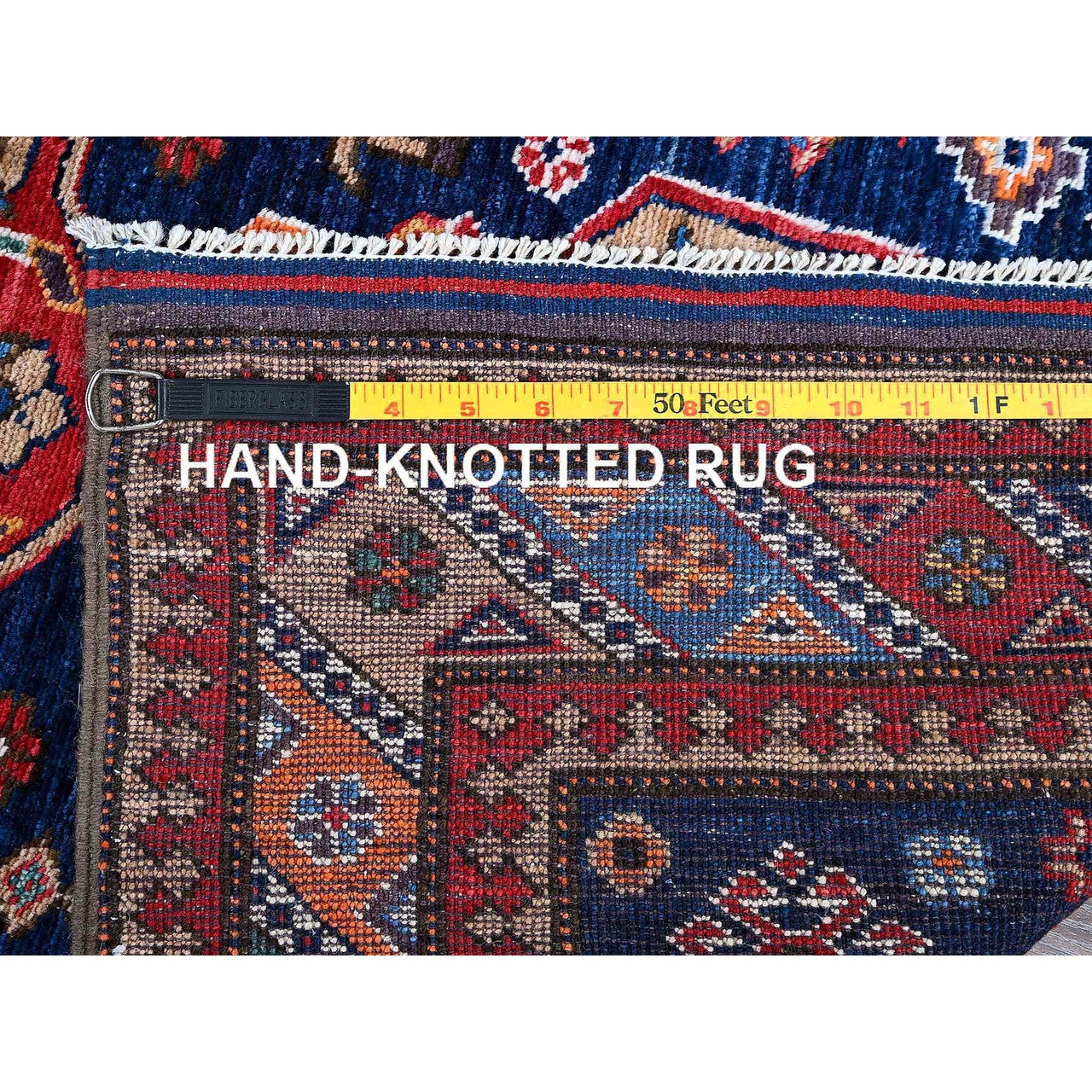 Kazak Wool Hand Knotted Rug Blue 2.8x9.5 -O0624