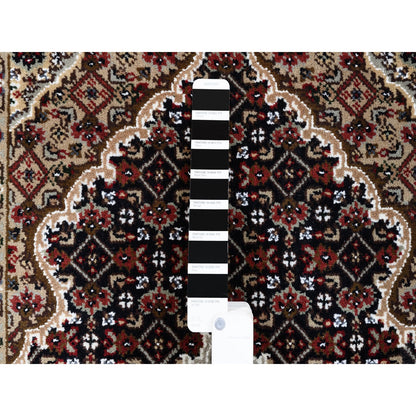 Fine Oriental Wool Hand Knotted Rug Black Ivory 2.7X10.0 -O062503