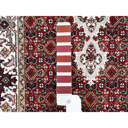 Fine Oriental Wool & Silk Hand Knotted Rug Red Ivory 2.6X16.3 -O062509