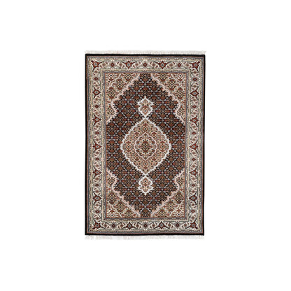Fine Oriental Wool Hand Knotted Rug Black 2.10x5.4 -O062532