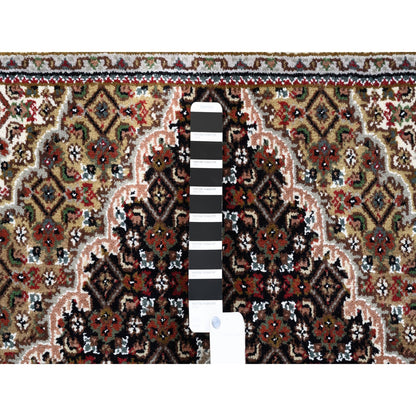 Fine Oriental Wool Hand Knotted Rug Black Ivory 3.2X5.6 -O062533