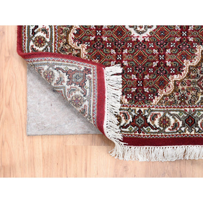 Fine Oriental Wool Hand Knotted Rug Red Ivory 2.7X6.8 -O062537