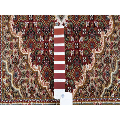 Fine Oriental Wool Hand Knotted Rug Red Ivory 2.7X6.8 -O062537