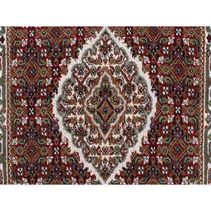 Fine Oriental Wool Hand Knotted Rug Red Ivory 2.7X6.8 -O062537