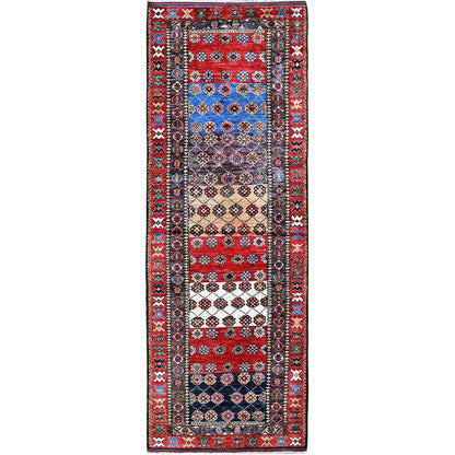 Kazak Wool Hand Knotted Rug Red 2.8x7.7 -O0625