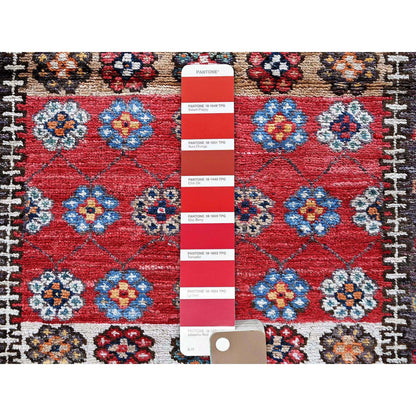 Kazak Wool Hand Knotted Rug Red 2.8x7.7 -O0625