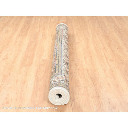 Fine Oriental Wool Hand Knotted Rug Ivory Ivory 6.6X6.9 -O062610