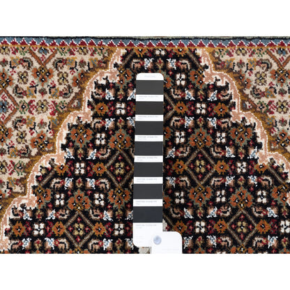 Fine Oriental Wool Hand Knotted Rug Black Ivory 3.10X6.0 -O062619