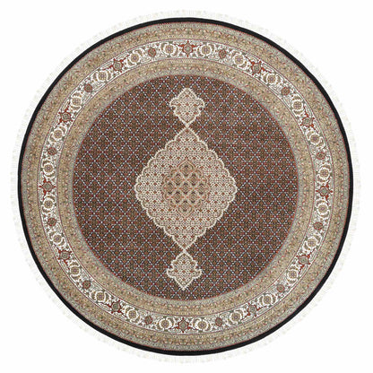 Fine Oriental Wool Hand Knotted Rug Black Ivory 10.0X10.0 -O062632