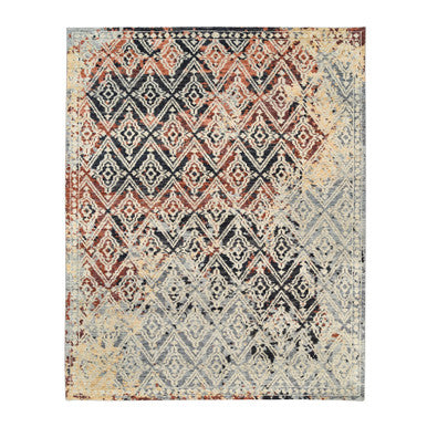 Tribal & Geometric Wool Hand Knotted Rug Black No Border 8.1X10.1 -O062649