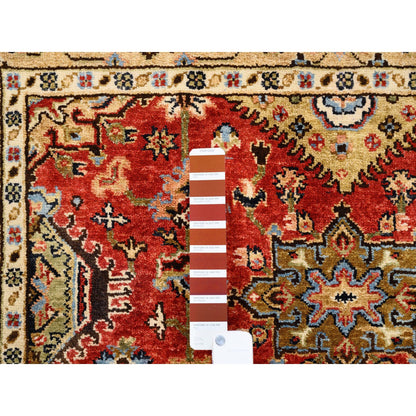 Heriz Wool Hand Knotted Rug Red 4.1x6.0 -O062651