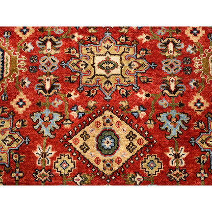 Heriz Wool Hand Knotted Rug Red Gold 4.1X6.0 -O062651